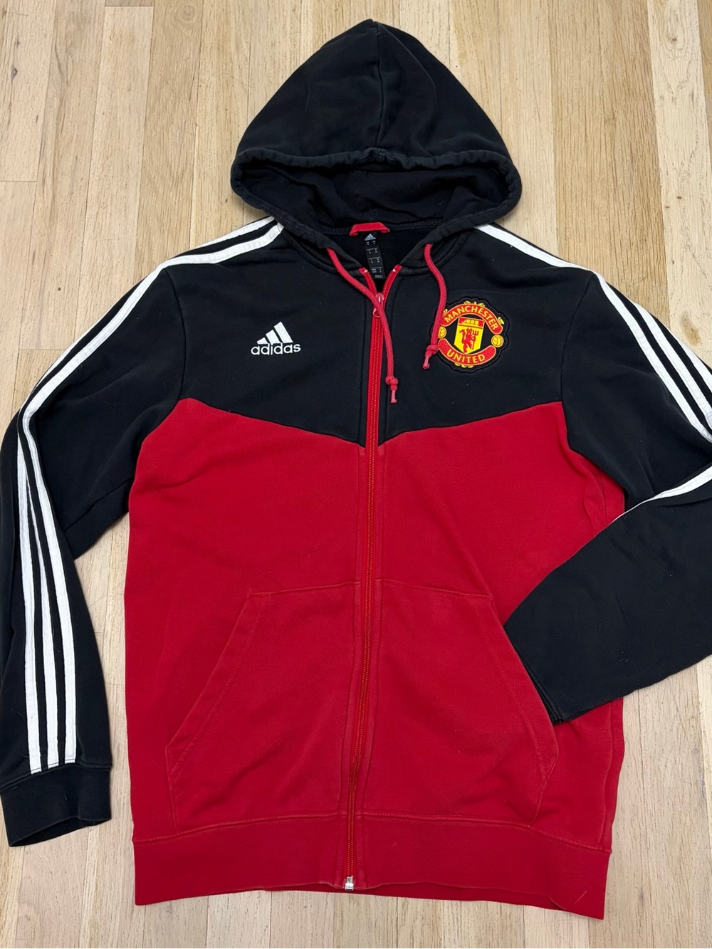Adidas Manchester United Red & Black Full-Zip Hoodie